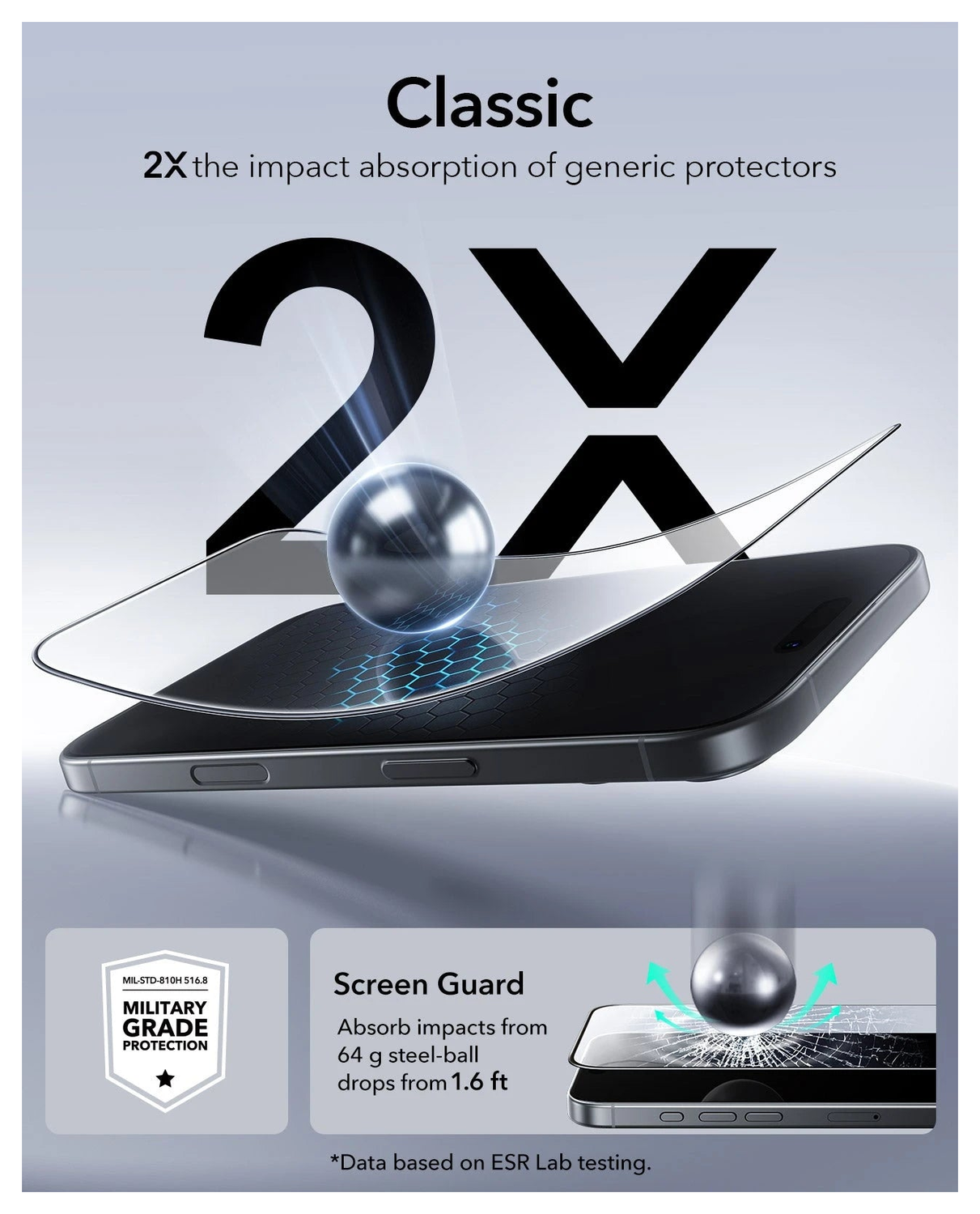 ESR UltraFit Tempered Glass iPhone 17 / 16 Pro Screen Protector (3-Pack) afbeelding 5