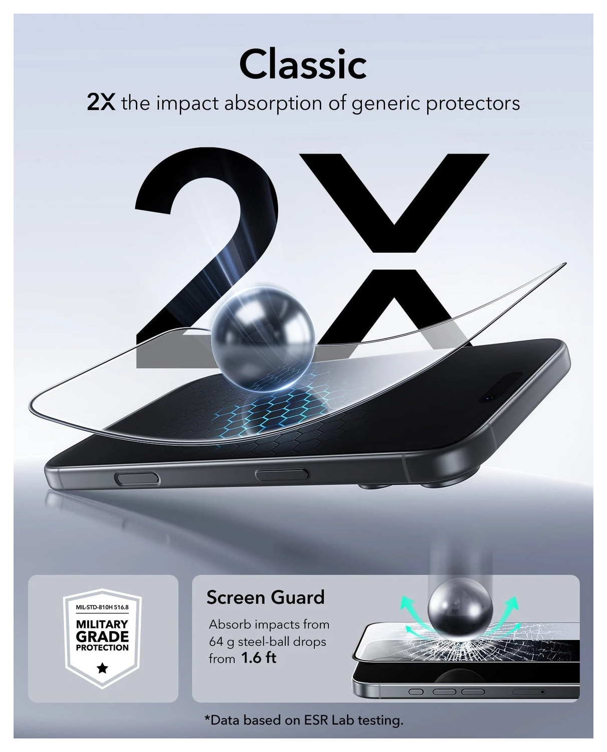 ESR UltraFit Tempered Glass iPhone 17 Pro Screen Protector (3-Pack) afbeelding 5