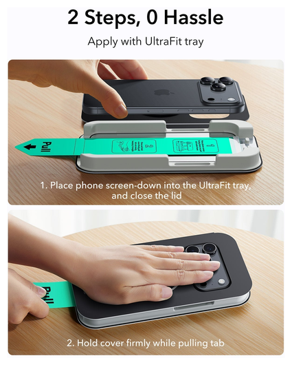 ESR UltraFit Tempered Glass iPhone 17 Pro Screen Protector (3-Pack) afbeelding 3