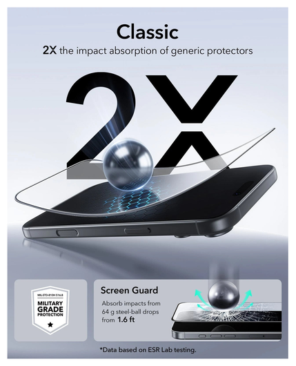 ESR UltraFit Tempered Glass iPhone 17 Pro Max Screen Protector (3-Pack) afbeelding 5