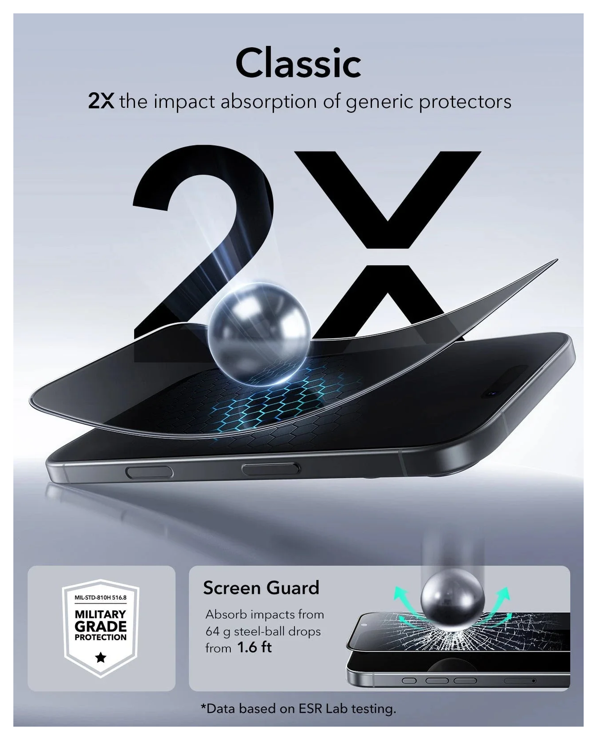 ESR UltraFit Privacy iPhone 17 Screen Protector Tempered Glass (3-Pack) afbeelding 4