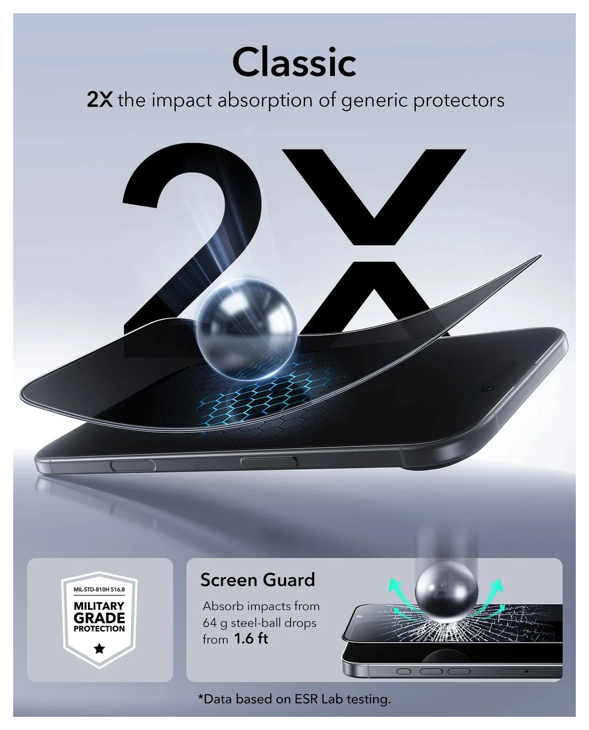 ESR UltraFit Privacy iPhone Air Screen Protector Tempered Glass (3-Pack) afbeelding 6