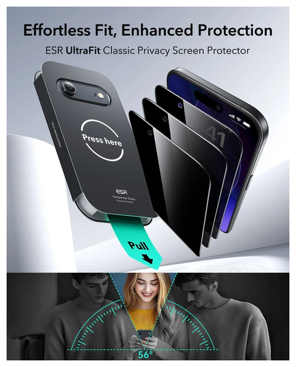 ESR UltraFit Privacy iPhone Air Screen Protector Tempered Glass (3-Pack) afbeelding 2