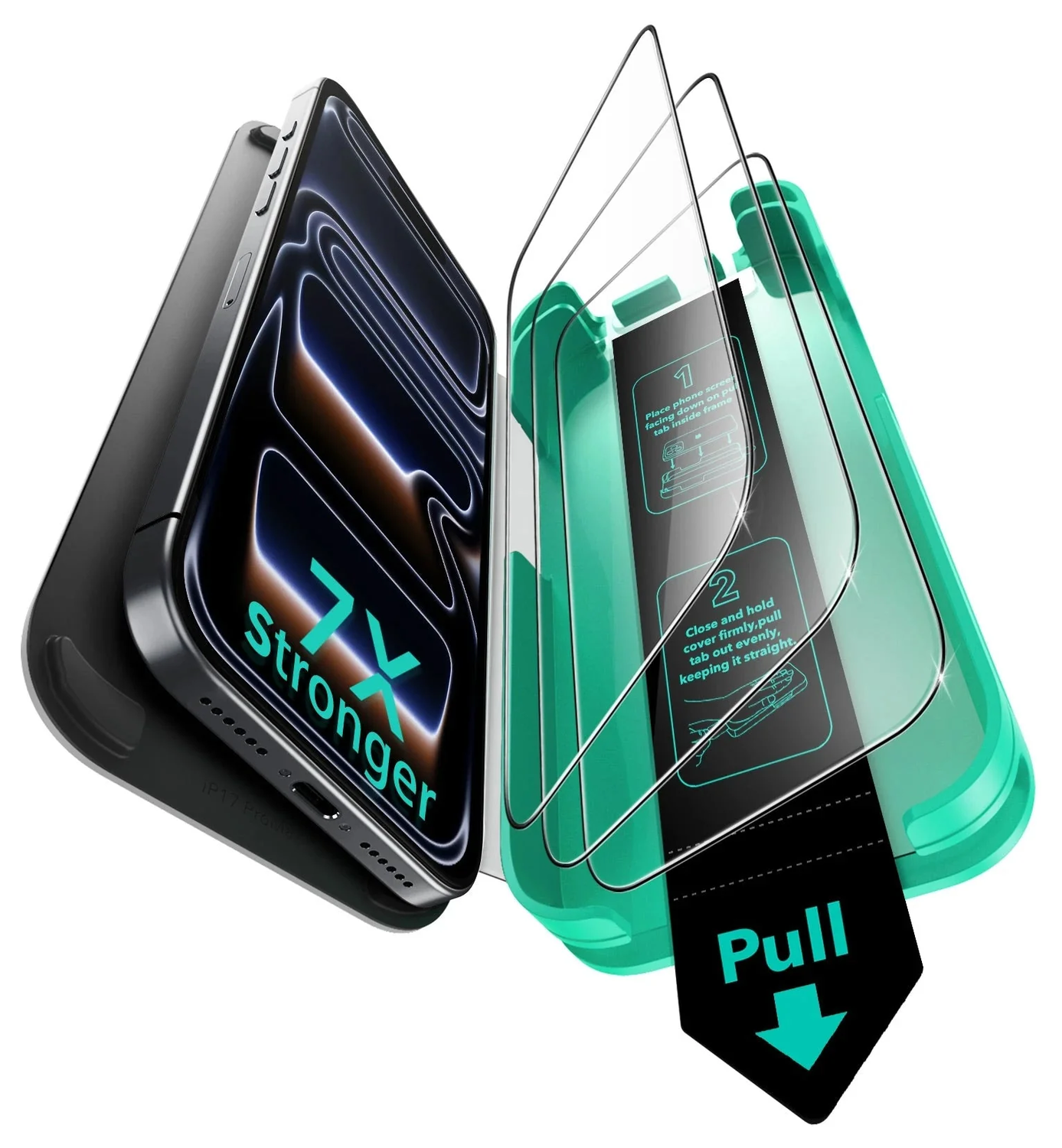 ESR UltraFit Armorite iPhone 17 Pro Screen Protector Tempered Glass (3-Pack) afbeelding 1