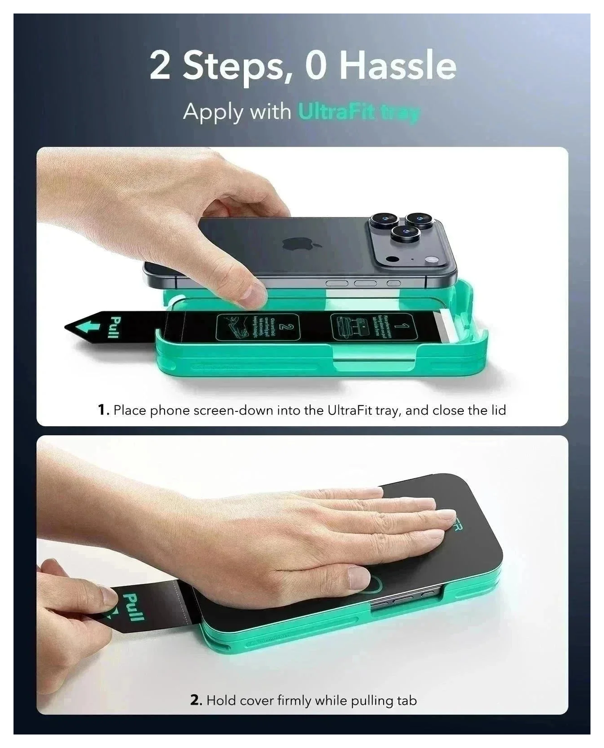 ESR UltraFit Armorite iPhone 17 Pro Screen Protector Tempered Glass (3-Pack) afbeelding 3