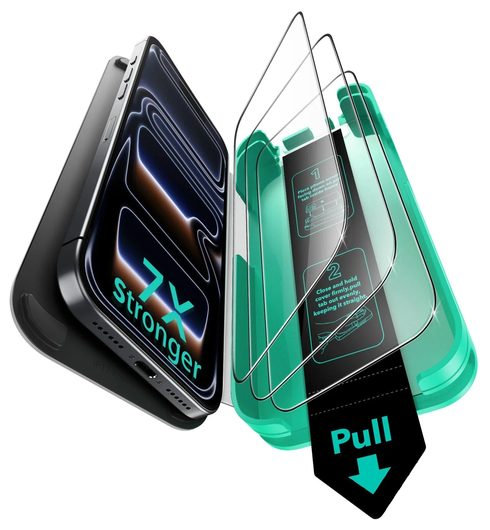 ESR UltraFit Armorite iPhone 17 Pro Screen Protector Tempered Glass (3-Pack) afbeelding 1