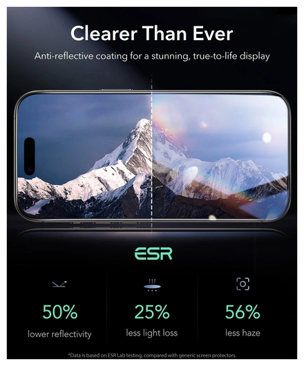 ESR UltraFit Armorite iPhone 17 Pro Screen Protector Tempered Glass (3-Pack) afbeelding 8