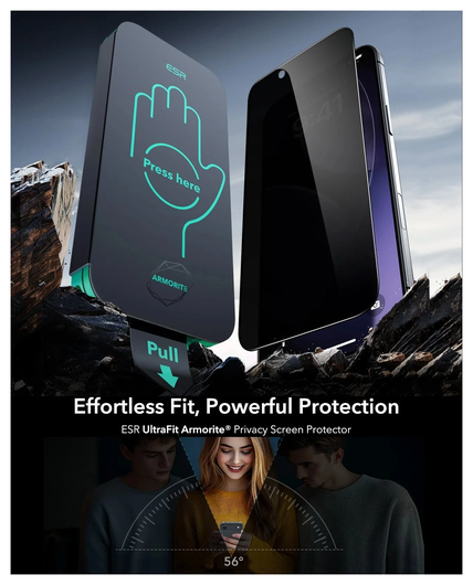 ESR UltraFit Armorite Privacy iPhone Air Tempered Glass (3-Pack) afbeelding 2