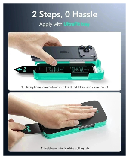 ESR UltraFit Armorite Privacy iPhone 17 Pro Tempered Glass (3-Pack) afbeelding 4