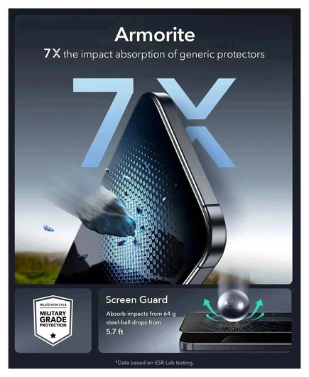 ESR UltraFit Armorite Privacy iPhone 17 Pro Tempered Glass (3-Pack) afbeelding 5