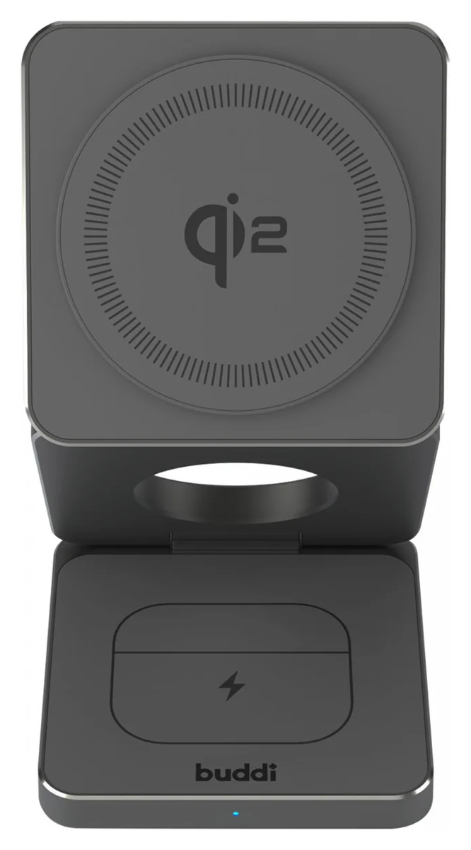 Buddi Power 3-in-1 Draadloze MagSafe / Qi2 Oplader met 25W Power Adapter Grijs afbeelding 11