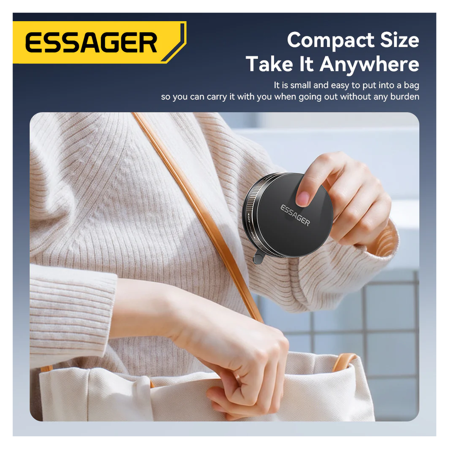 Essager Magnetische MagSafe Telefoonhouder Auto Dashboard met Zuignap Zwart afbeelding 4