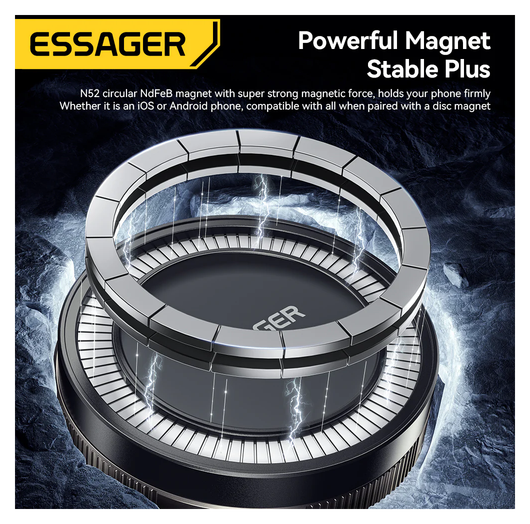Essager Magnetische MagSafe Telefoonhouder Auto Dashboard met Zuignap Zwart afbeelding 5