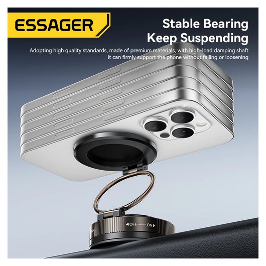 Essager Magnetische MagSafe Telefoonhouder Auto Dashboard met Zuignap Zwart afbeelding 6