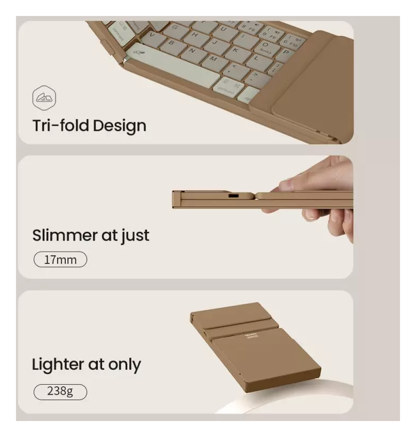 Nillkin Cube Opvouwbaar Bluetooth Toetsenbord met Touchpad Zwart afbeelding 8