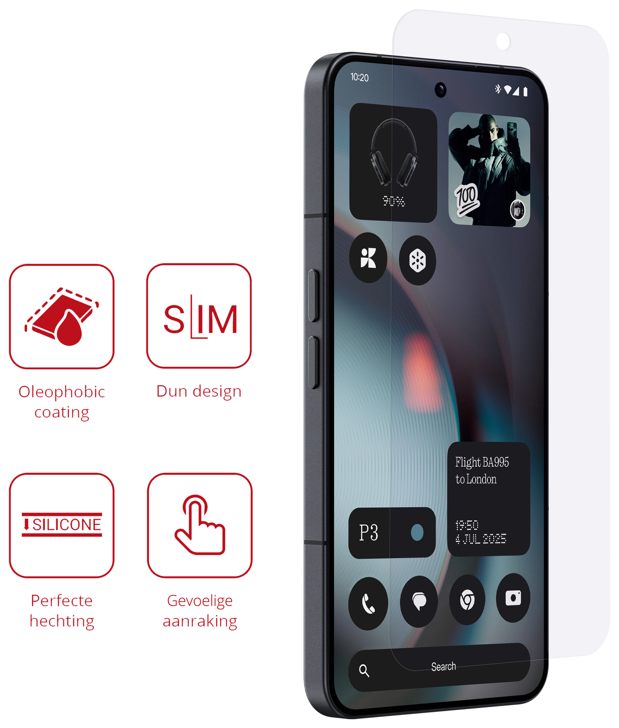 Rosso Nothing Phone (3) Screen Protector Case Friendly Folie Duo Pack afbeelding 2