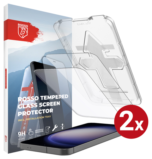 Rosso Samsung S23 Plus Tempered Glass met Installatietray (2-Pack) afbeelding 1