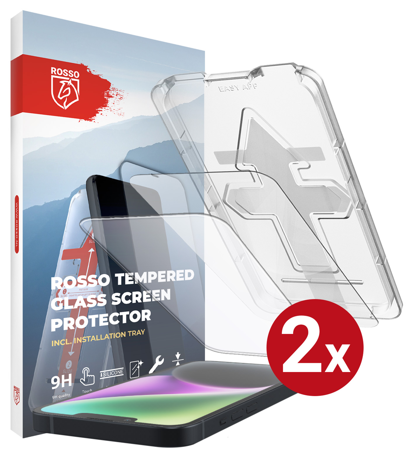 Rosso Apple iPhone 14 Tempered Glass met Installatietray (2-Pack) afbeelding 12