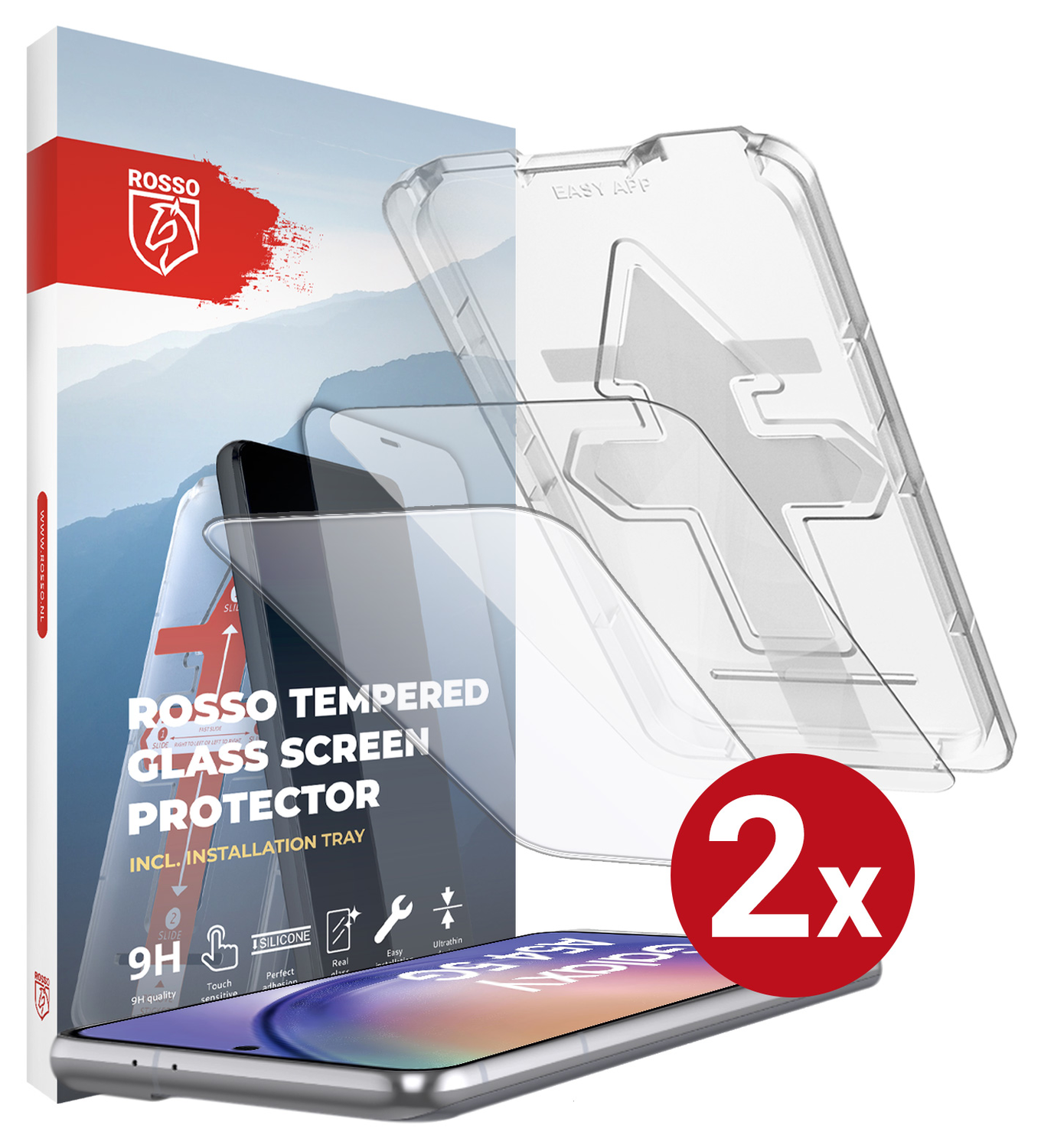 Rosso Samsung Galaxy A54 Tempered Glass met Installatietray (2-Pack) afbeelding 13