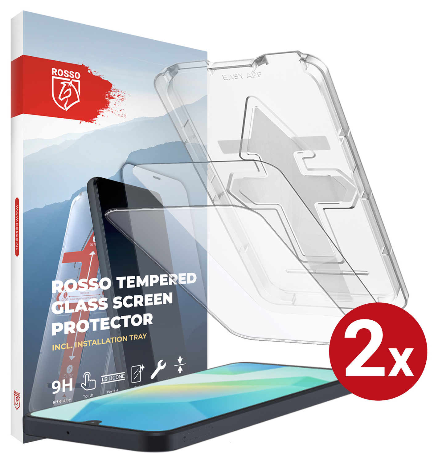 Rosso Samsung Galaxy A16 Tempered Glass met Installatietray (2-Pack) afbeelding 1