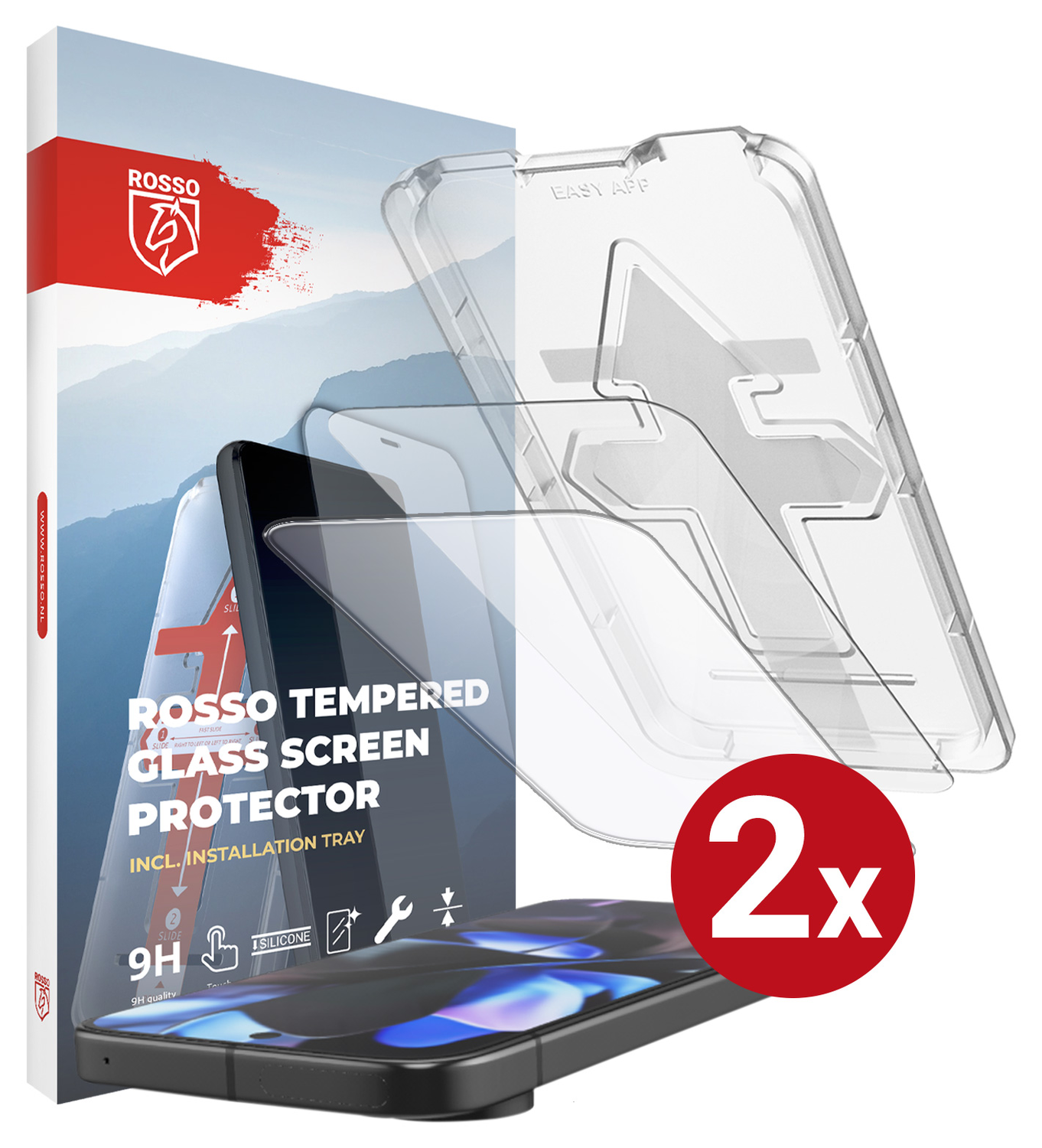 Rosso Google Pixel 9 / 9 Pro Tempered Glass met Installatietray (2-Pack) afbeelding 13