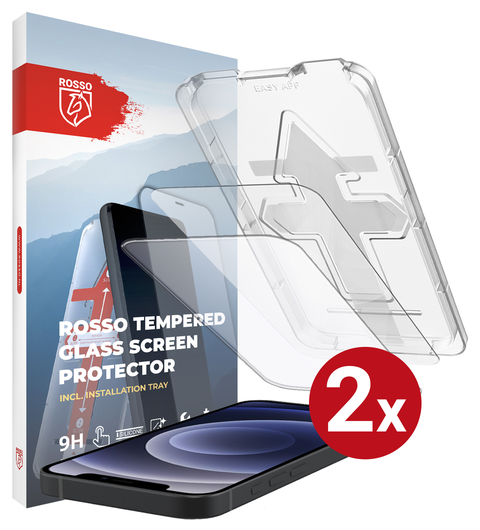 Rosso Apple iPhone 12 / 12 Pro Tempered Glass met Installatietray (2-Pack) afbeelding 12
