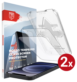 Rosso Apple iPhone 12 / 12 Pro Tempered Glass met Installatietray (2-Pack)