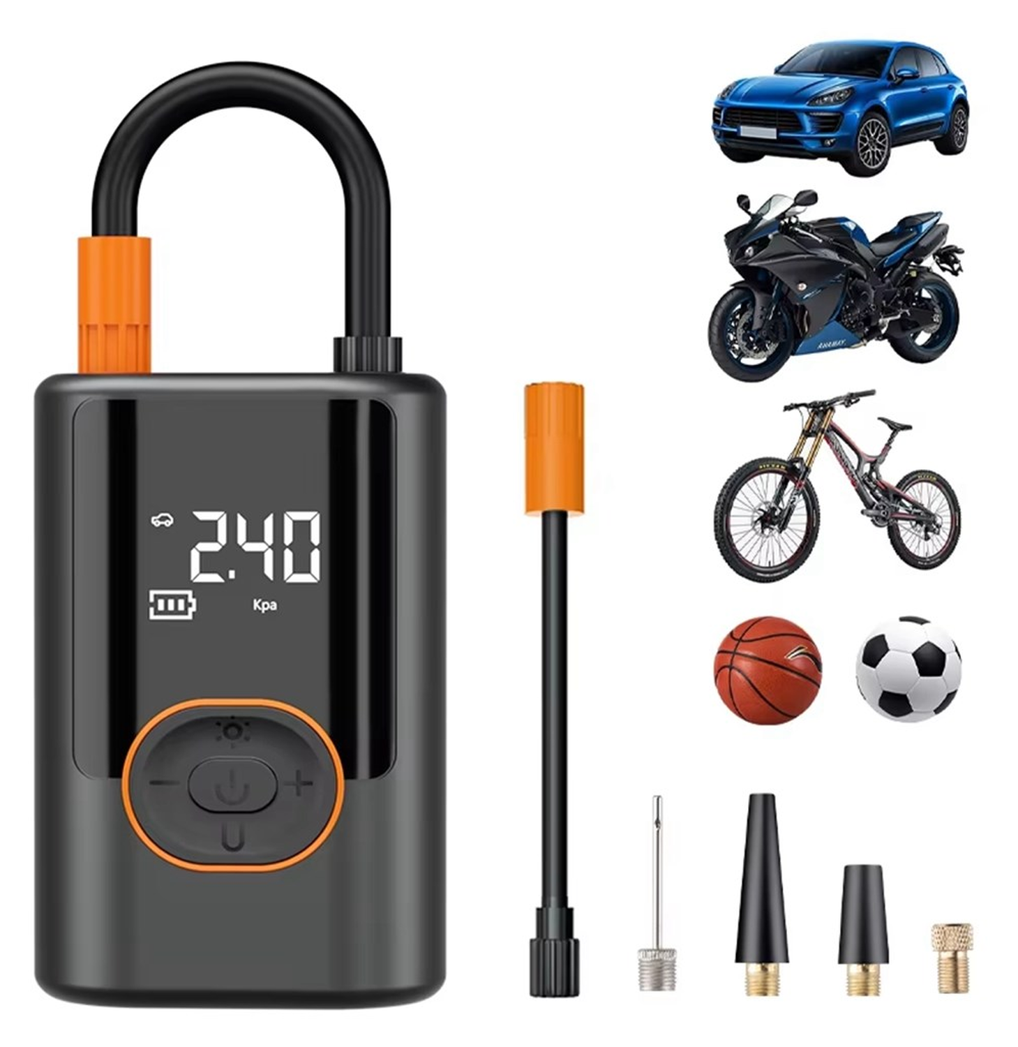 4.000 mAh Powerbank met 150PSI Lucht Compressor voor Auto, E-bike en Fiets afbeelding 1