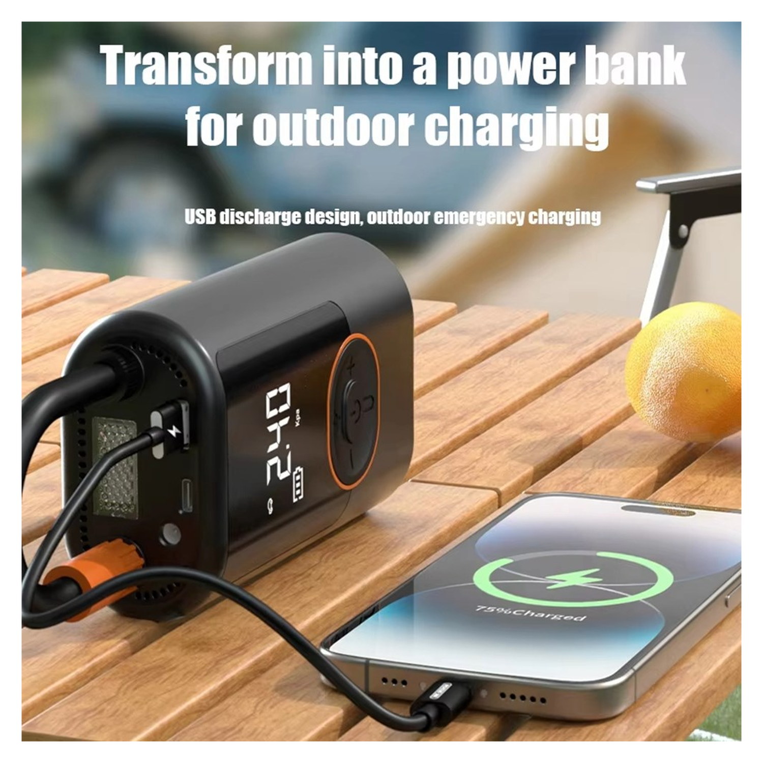 4.000 mAh Powerbank met 150PSI Lucht Compressor voor Auto, E-bike en Fiets afbeelding 8