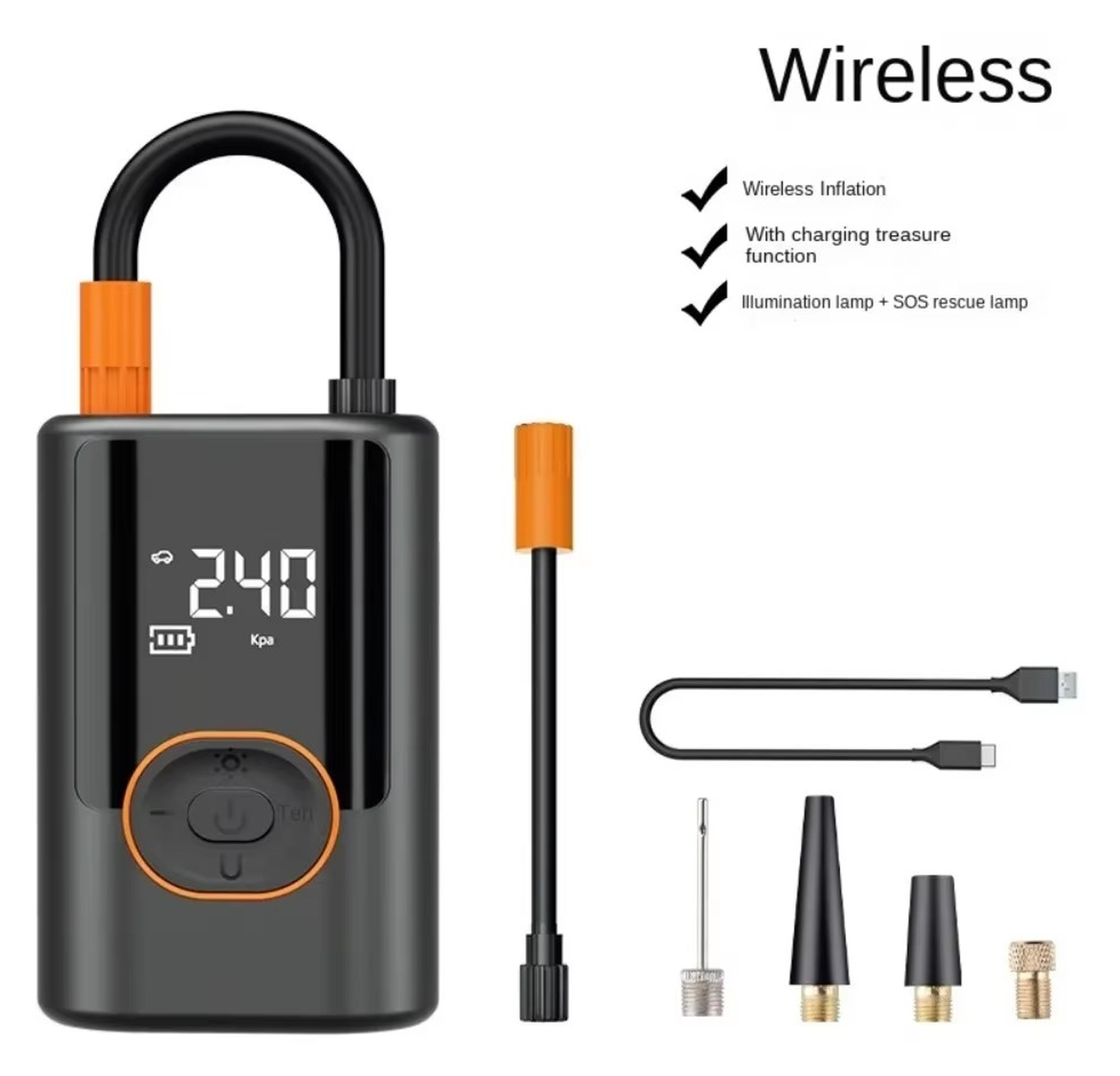 4.000 mAh Powerbank met 150PSI Lucht Compressor voor Auto, E-bike en Fiets afbeelding 11