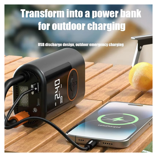 4.000 mAh Powerbank met 150PSI Lucht Compressor voor Auto, E-bike en Fiets afbeelding 8