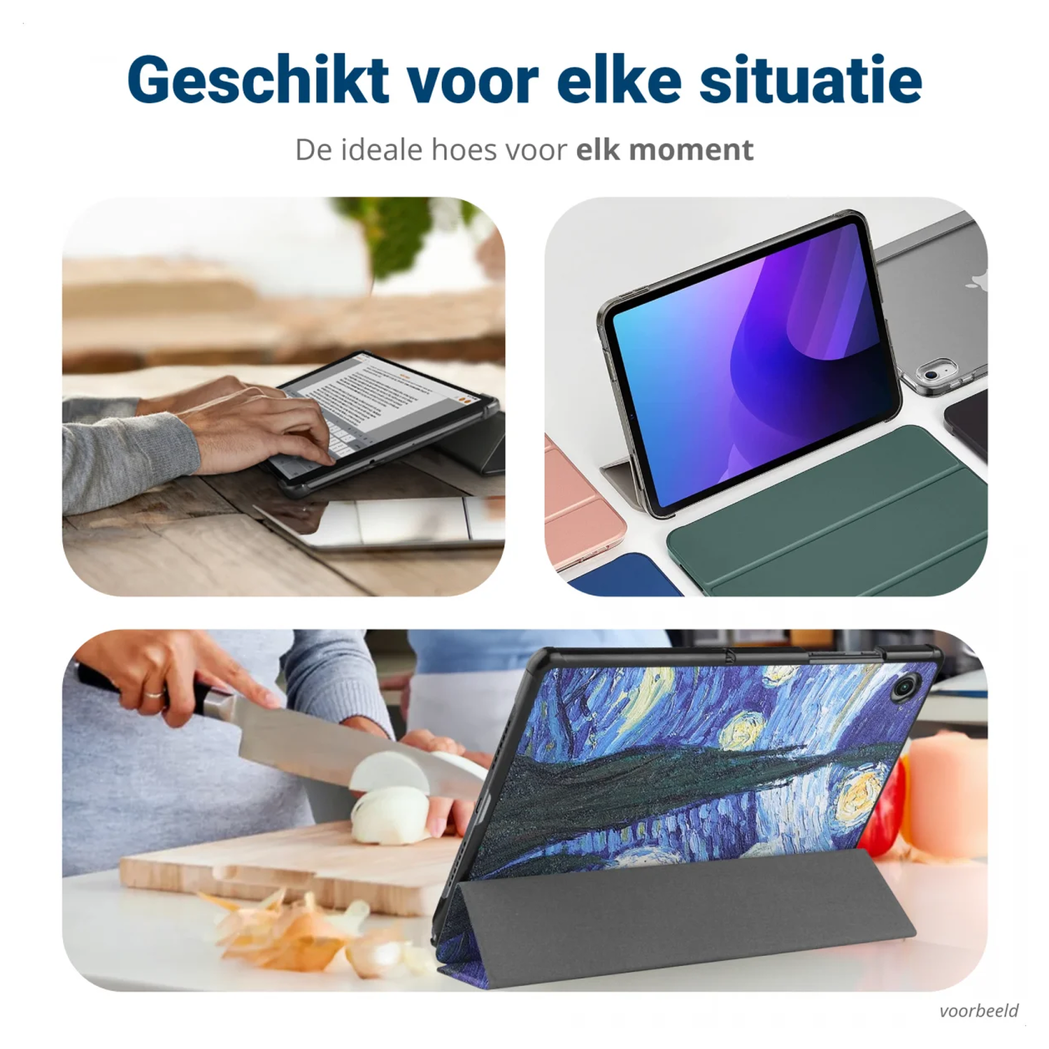 Xiaomi Redmi Pad 2 Hoes Tri-Fold Book Case met Standaard Sterren Nacht afbeelding 5