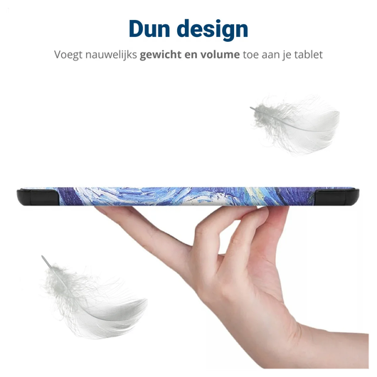 Xiaomi Redmi Pad 2 Hoes Tri-Fold Book Case met Standaard Sterren Nacht afbeelding 6