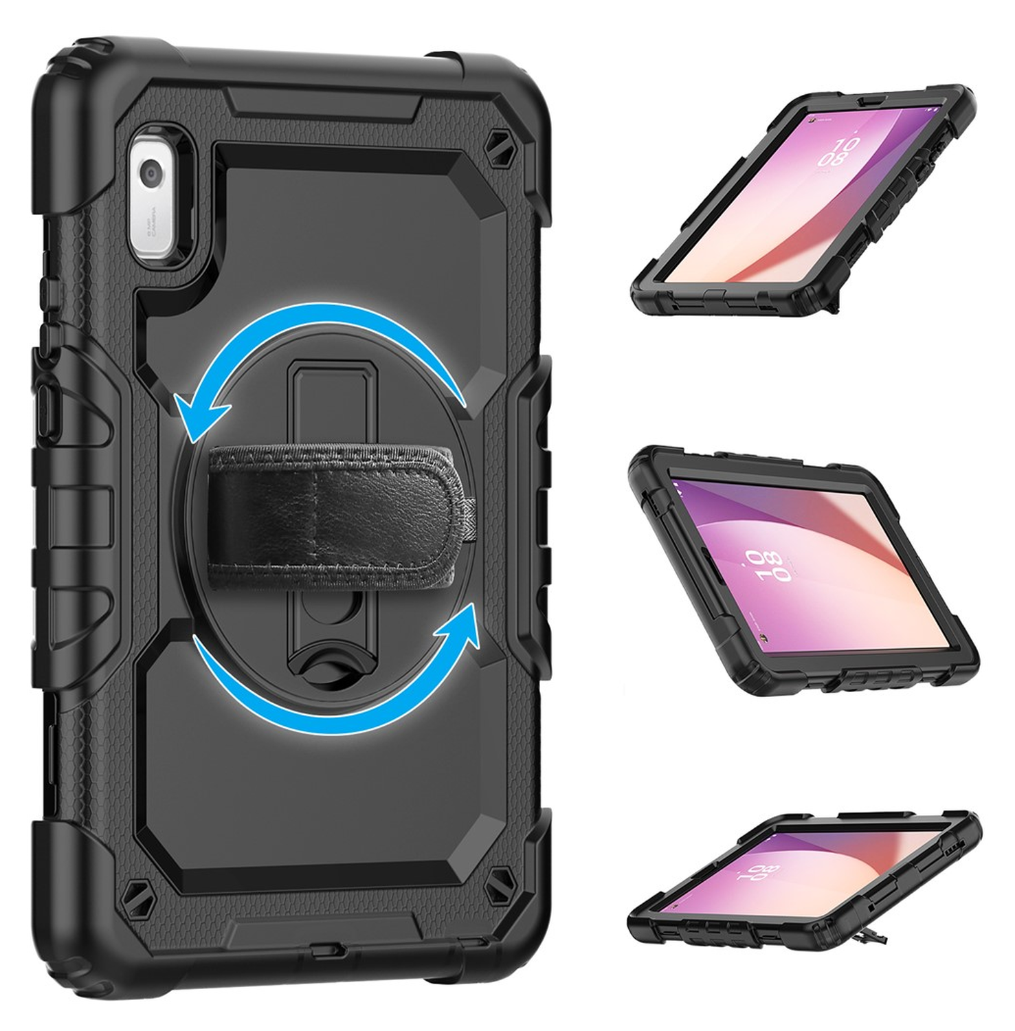Lenovo Tab One Hoes met Ingebouwde Screen Protector en Handriem Zwart afbeelding 18