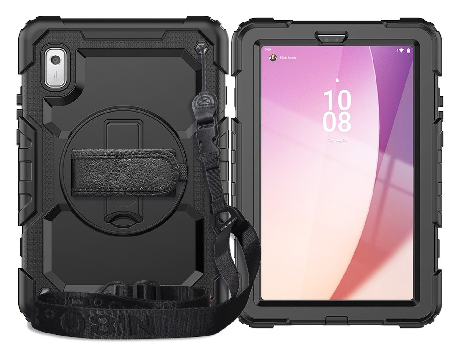 Lenovo Tab One Hoes met Ingebouwde Screen Protector en Handriem Zwart afbeelding 16