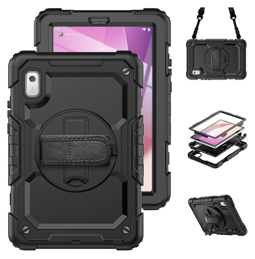 Lenovo Tab One Hoes met Ingebouwde Screen Protector en Handriem Zwart afbeelding 2