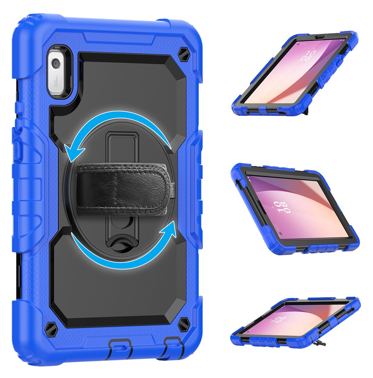 Lenovo Tab One Hoes met Ingebouwde Screen Protector en Handriem Blauw afbeelding 16