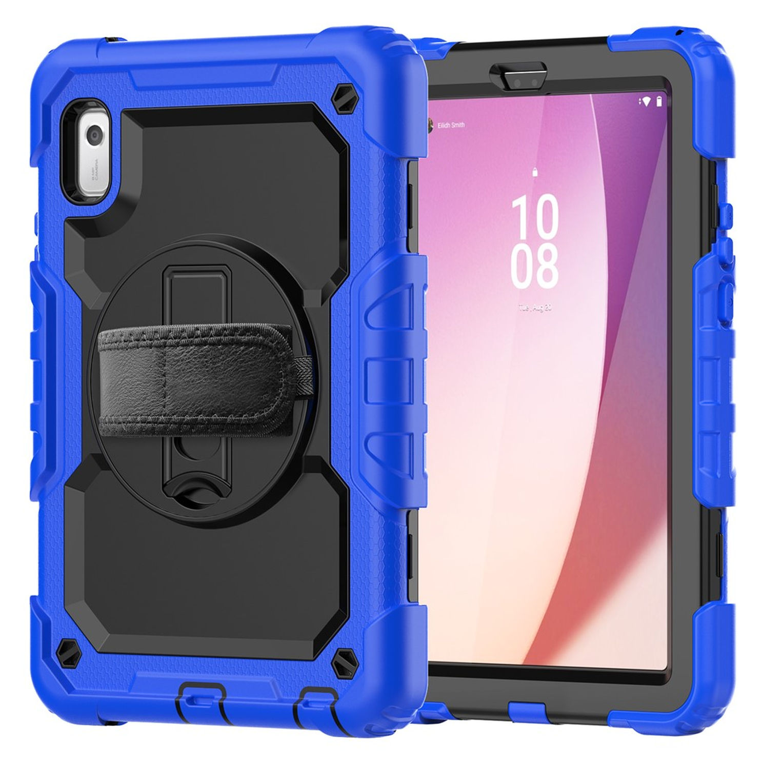 Lenovo Tab One Hoes met Ingebouwde Screen Protector en Handriem Blauw afbeelding 17