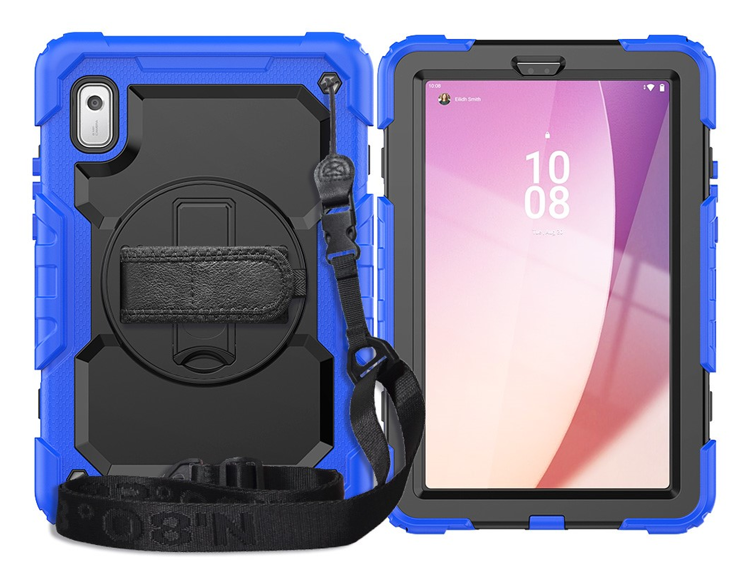 Lenovo Tab One Hoes met Ingebouwde Screen Protector en Handriem Blauw afbeelding 18