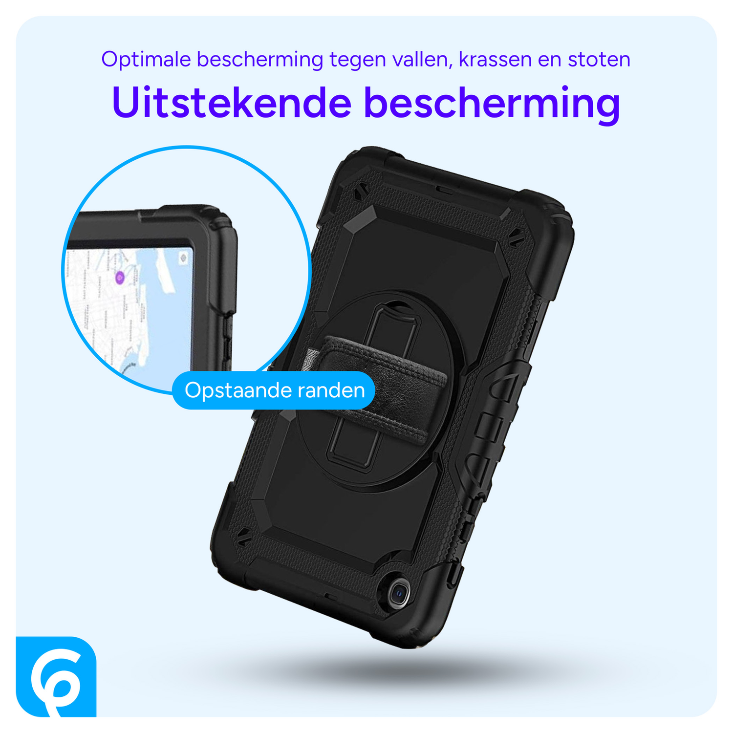 Lenovo Tab One Hoes met Ingebouwde Screen Protector en Handriem Blauw afbeelding 7
