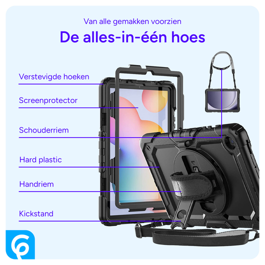 Lenovo Tab One Hoes met Ingebouwde Screen Protector en Handriem Blauw afbeelding 4