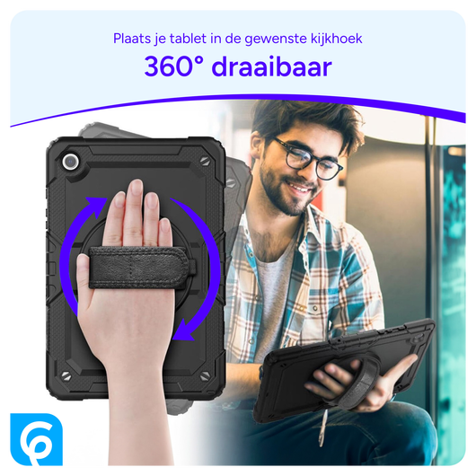 Lenovo Tab One Hoes met Ingebouwde Screen Protector en Handriem Blauw afbeelding 9