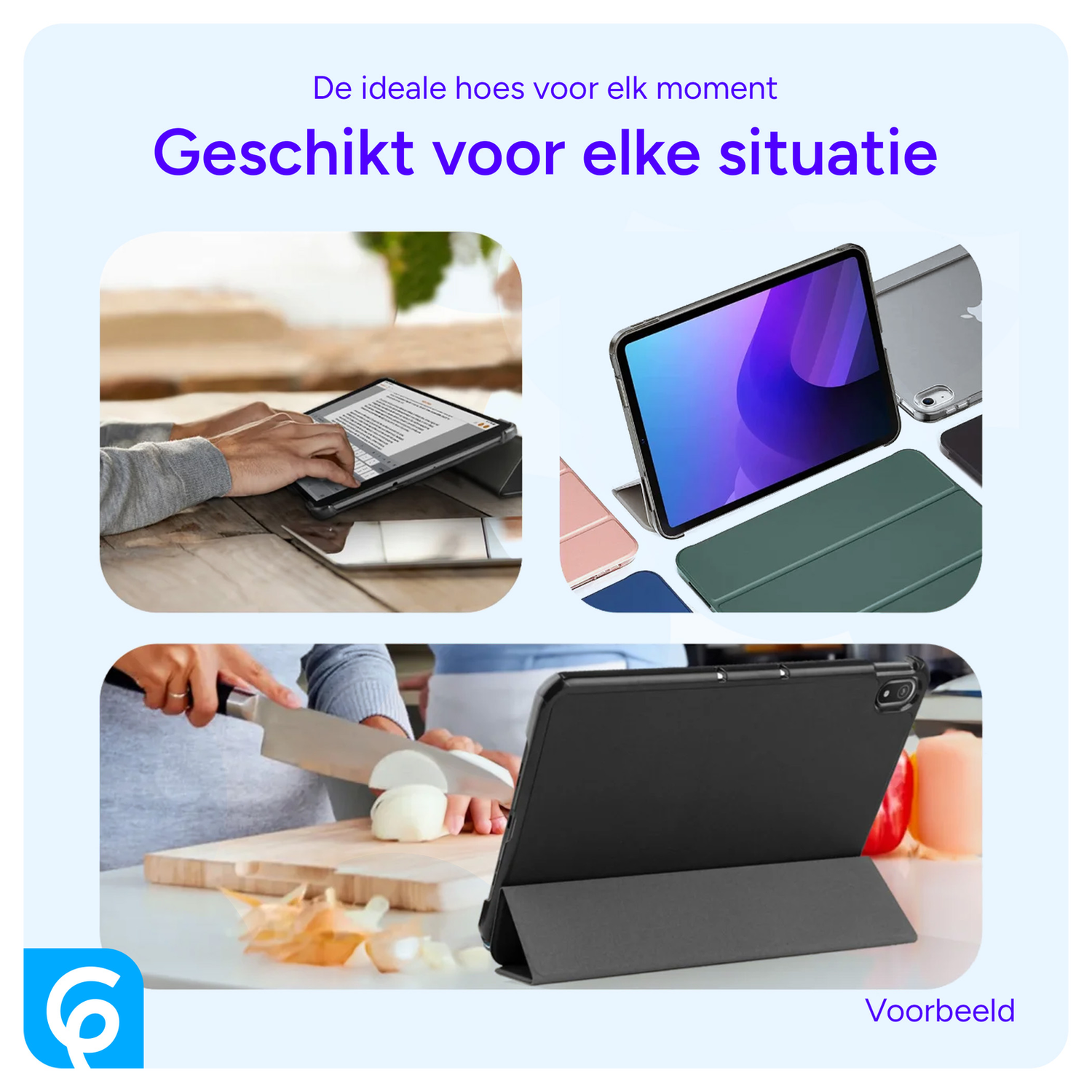 Lenovo Tab One Hoes Tri-Fold Book Case met Standaard Zwart afbeelding 4