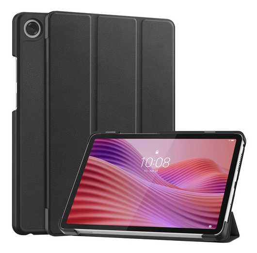 Lenovo Tab One Hoes Tri-Fold Book Case met Standaard Zwart afbeelding 1