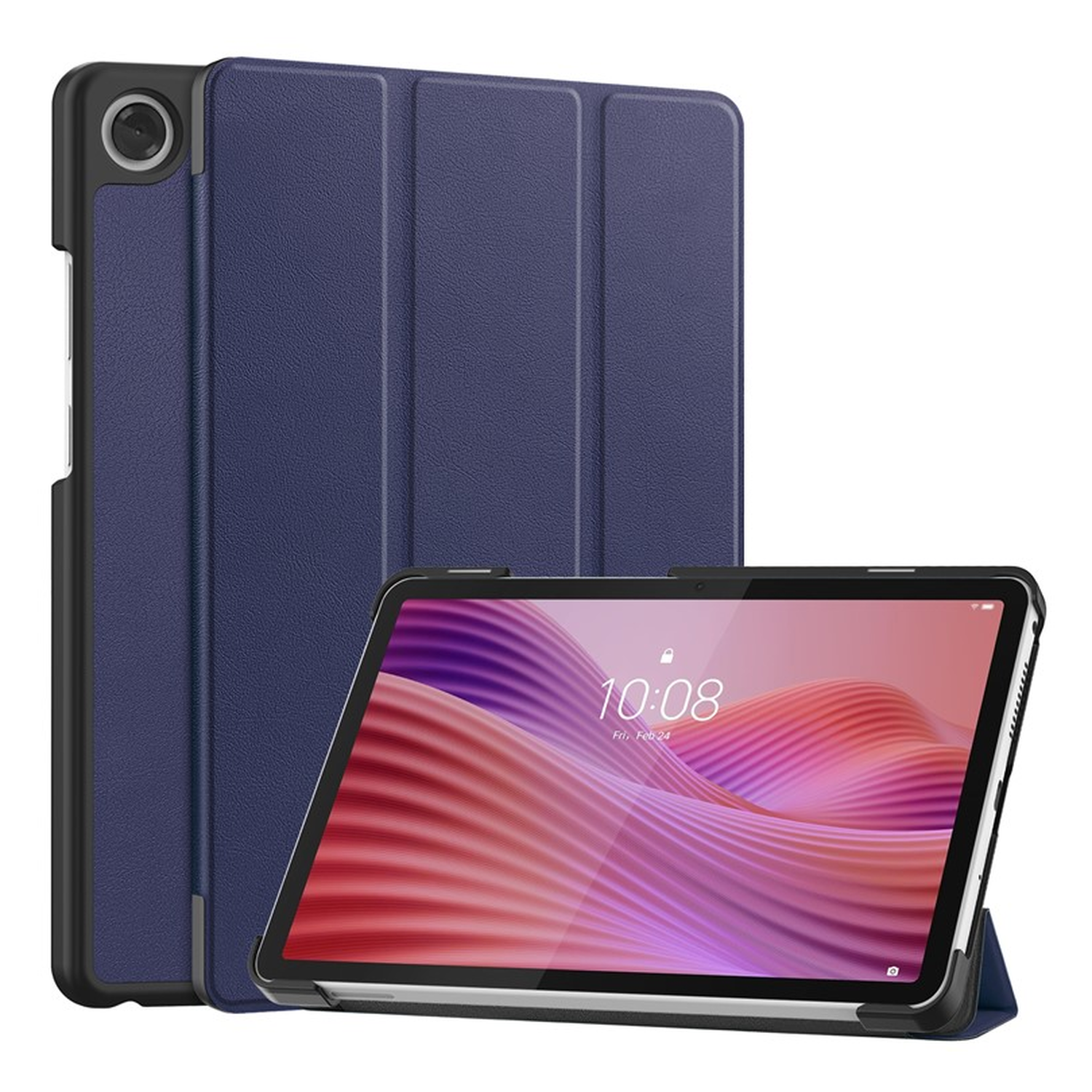 Lenovo Tab One Hoes Tri-Fold Book Case met Standaard Blauw afbeelding 1