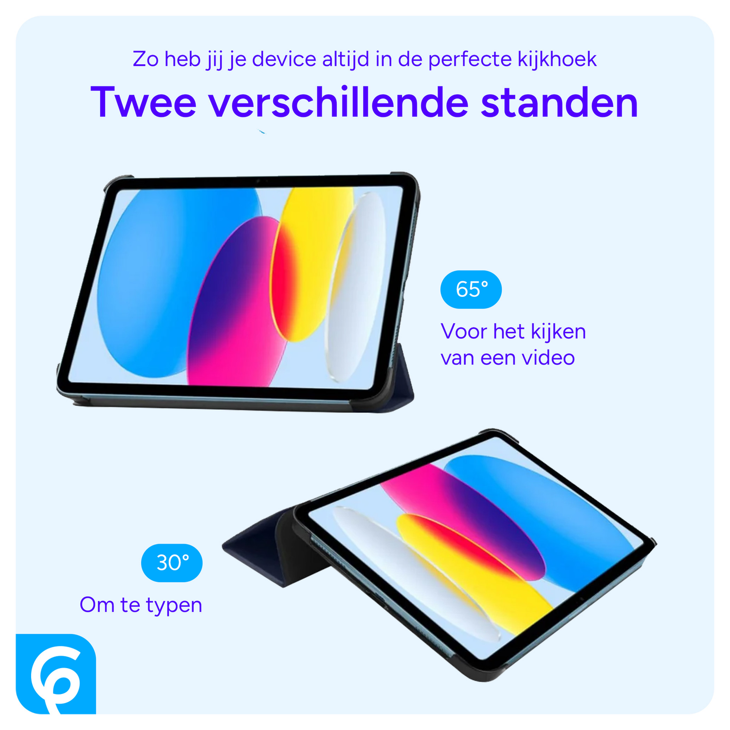 Lenovo Tab One Hoes Tri-Fold Book Case met Standaard Blauw afbeelding 5