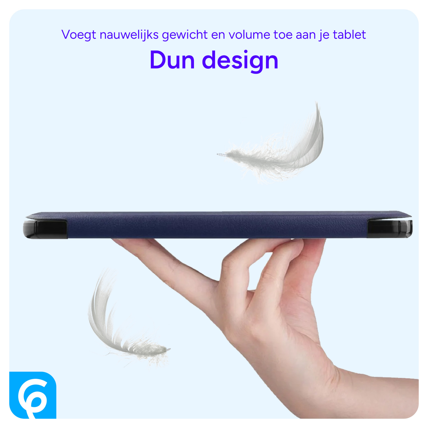 Lenovo Tab One Hoes Tri-Fold Book Case met Standaard Blauw afbeelding 7
