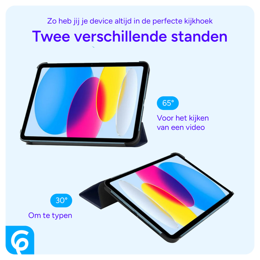 Lenovo Tab One Hoes Tri-Fold Book Case met Standaard Blauw afbeelding 5