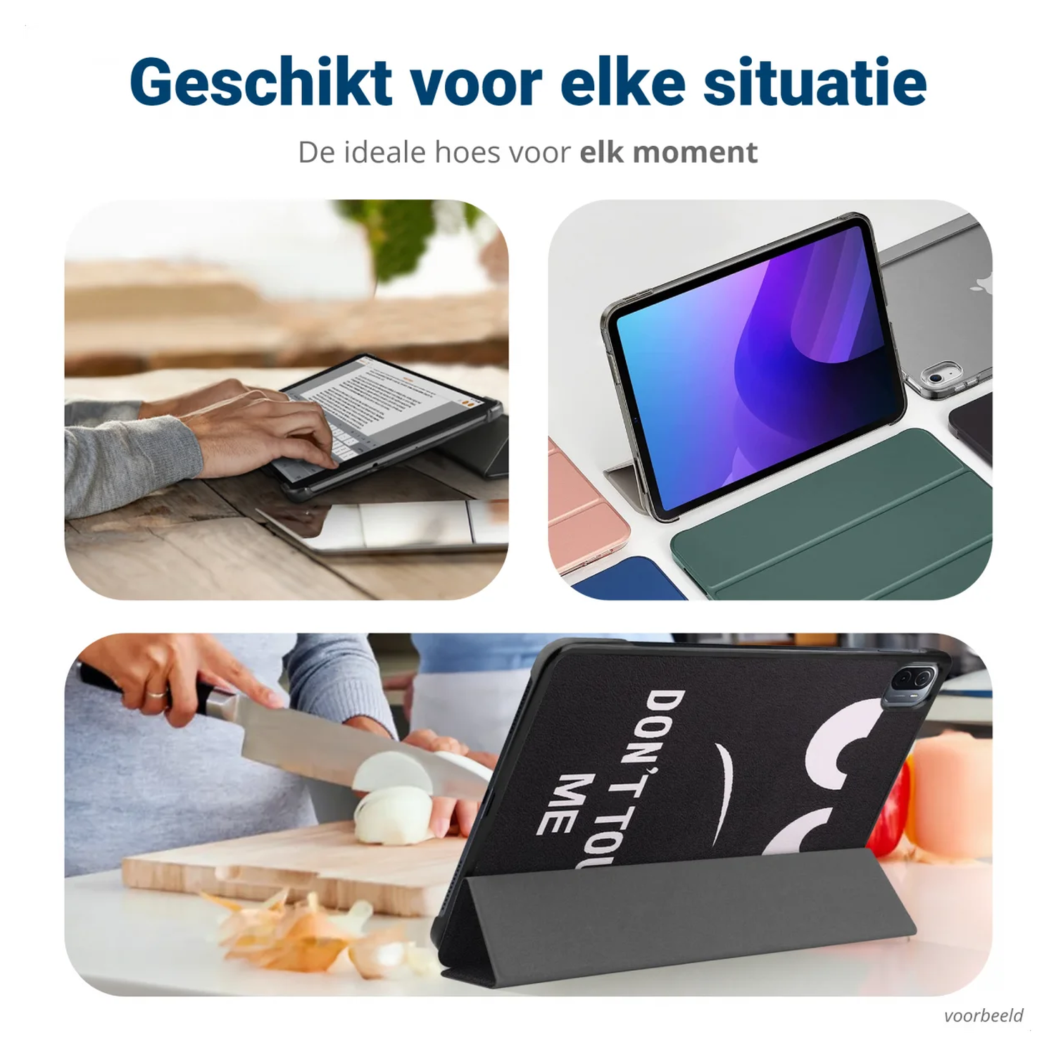 Lenovo Tab One Hoes Tri-Fold Book Case met Standaard Touch afbeelding 4