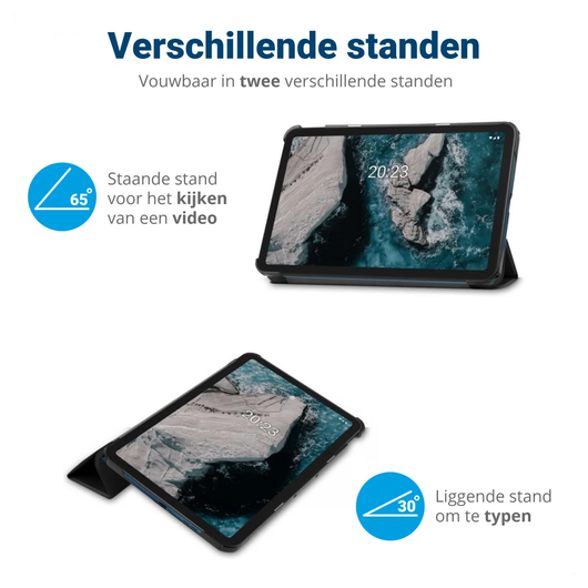 Lenovo Tab One Hoes Tri-Fold Book Case met Standaard Touch afbeelding 3